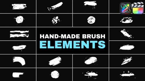 Download Hand Made Brush Elements for FCPX Apple Motion Template