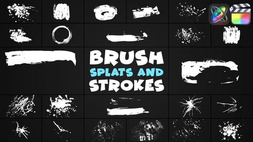 Download Hand-Made Brush Splats And Strokes | FCPX Apple Motion Template