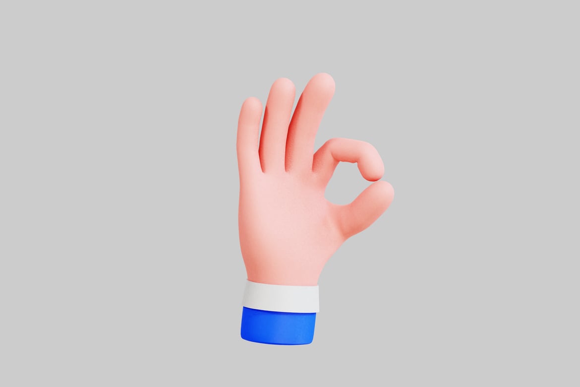 Download Hand making an "okay" sign 3D Model