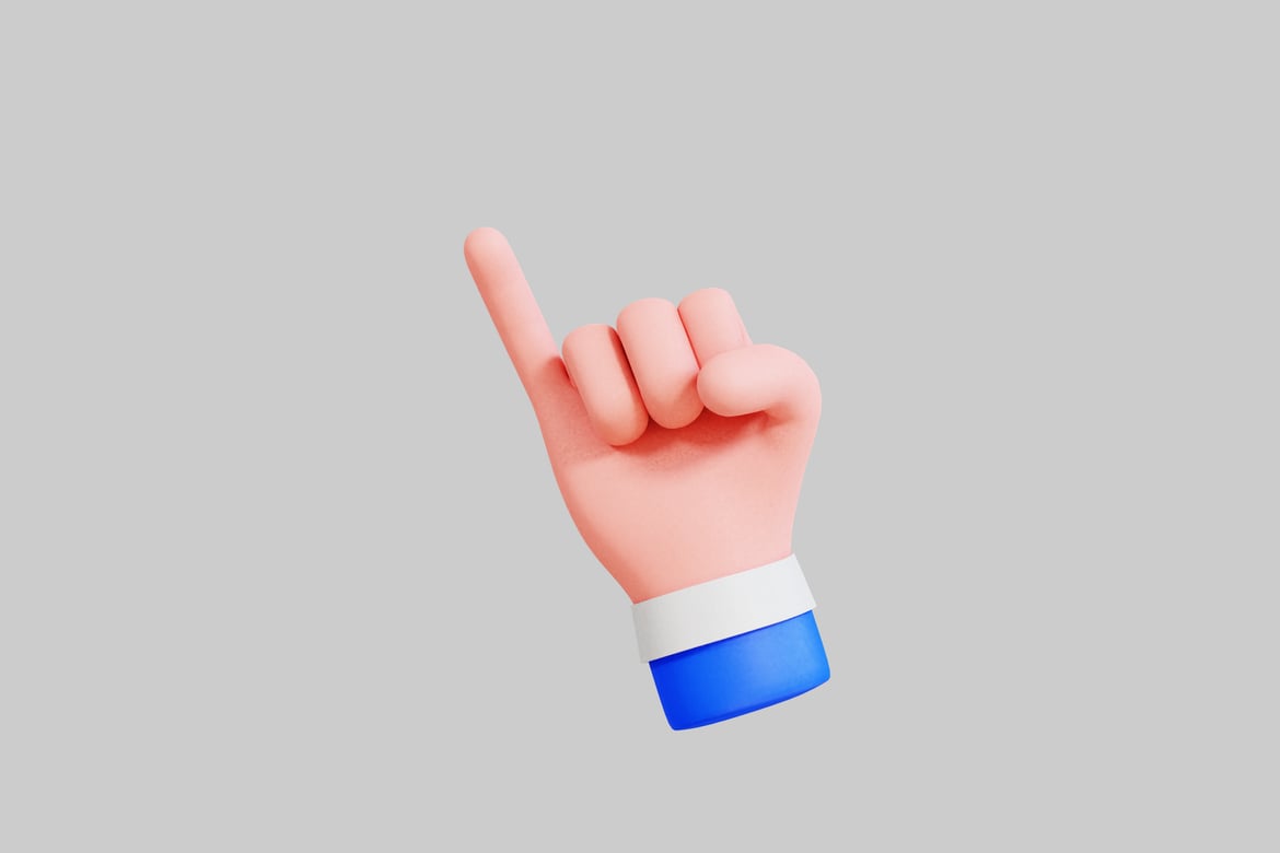 Download Hand pointing upwards. 3D Model