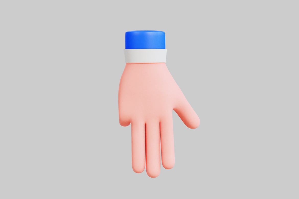 Download Hand with a blue and white band 3D Model