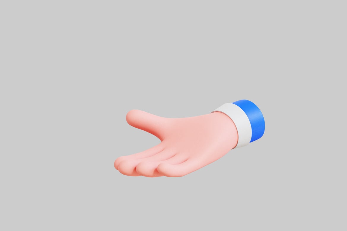 Download Hand with Coiled Fingers 3D Model