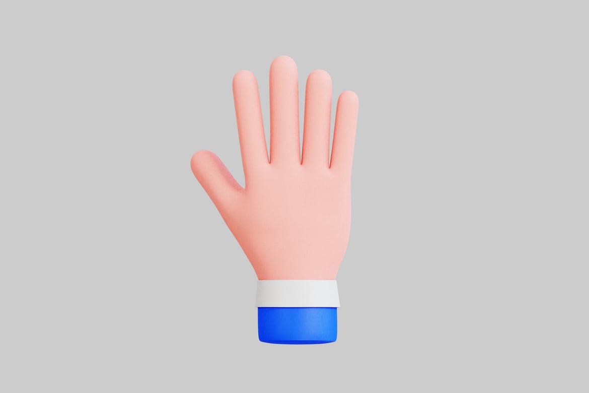 Download Hand with extended fingers 3D Model