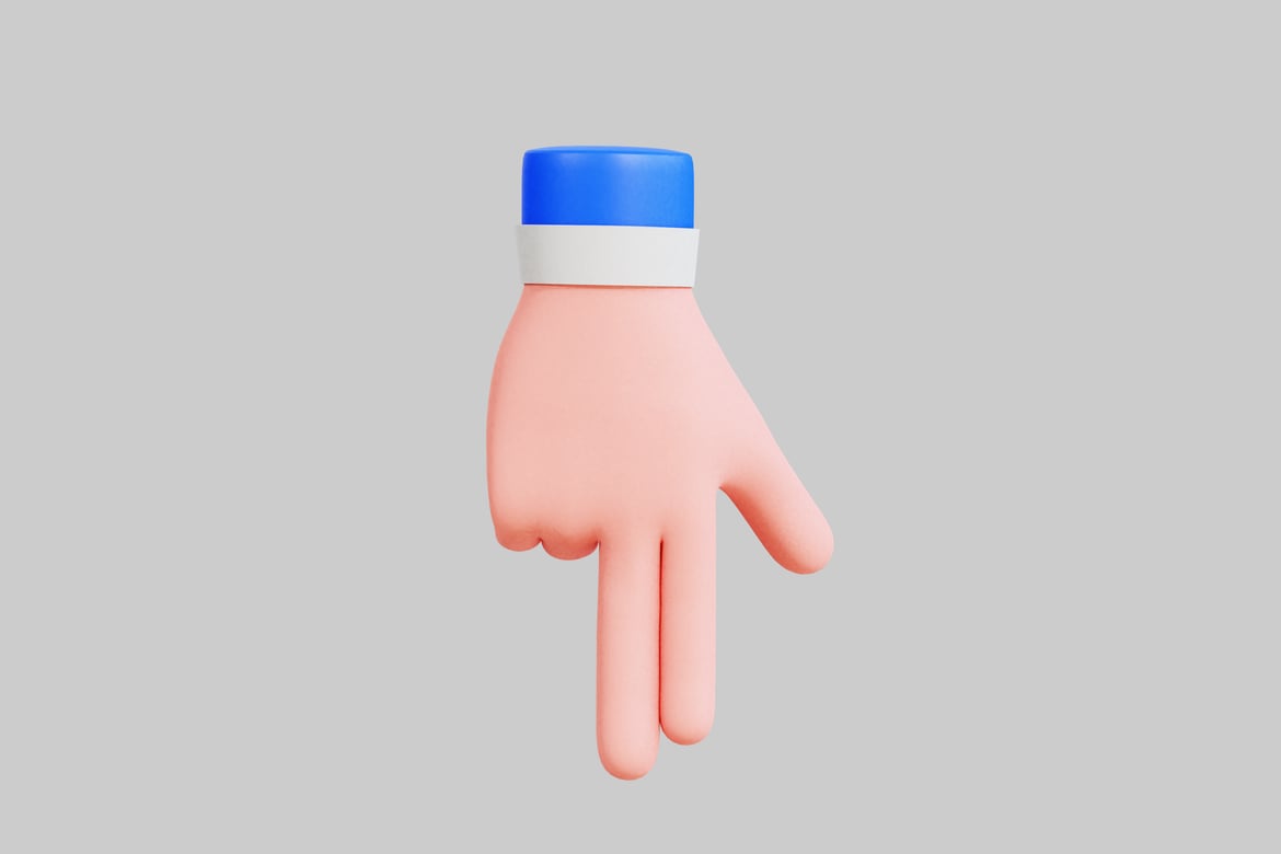 Download Hand with index finger extended. 3D Model