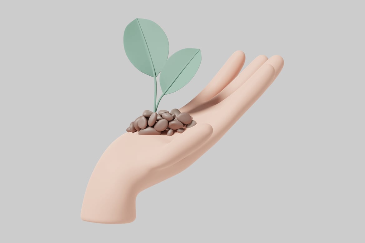 Download Hand with Sprout 3D Model