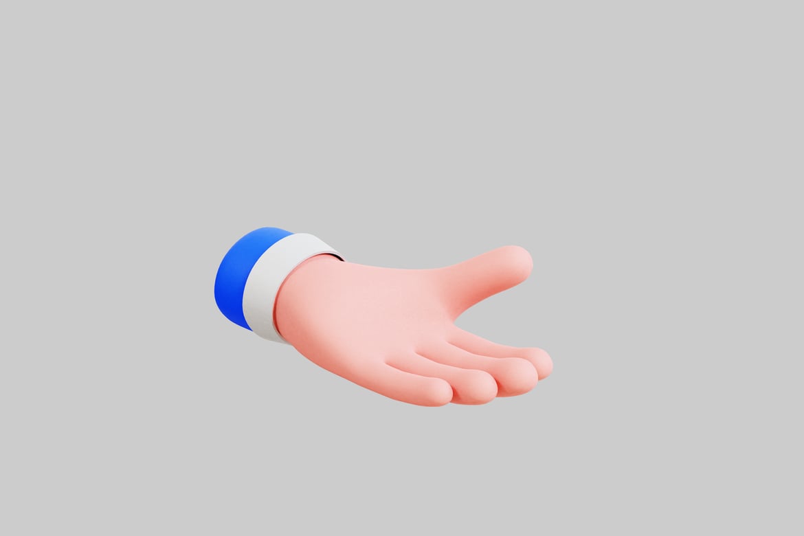 Download Hand with wrist bands. 3D Model