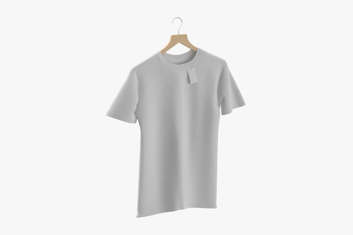 Download Hanging Tshirt Round Neck Color Variations, 3D Model