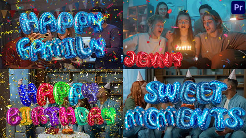 Download Happy Birthday letters Collection For Premiere Pro Premiere Pro Template