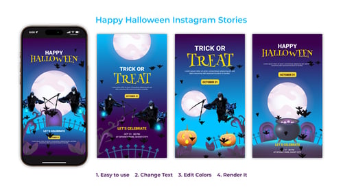 Download Happy Halloween Instagram Stories After Effects Template