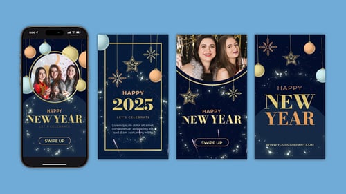 Download Happy New Year Instagram Stories After Effect Template