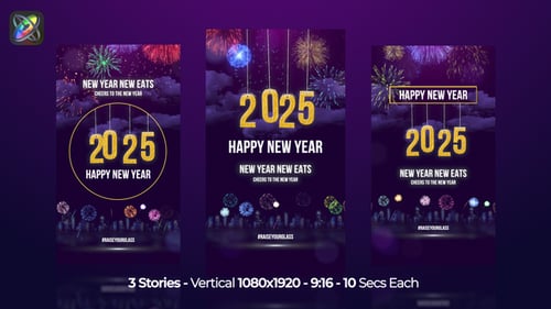 Download Happy New Year Wishes 2025 Instagram Stories Apple Motion Apple Motion Template