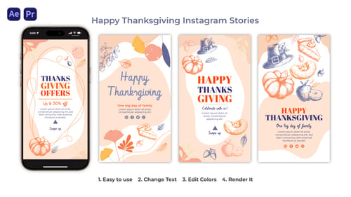 Download Happy Thanksgiving Instagram Stories After Effect Template