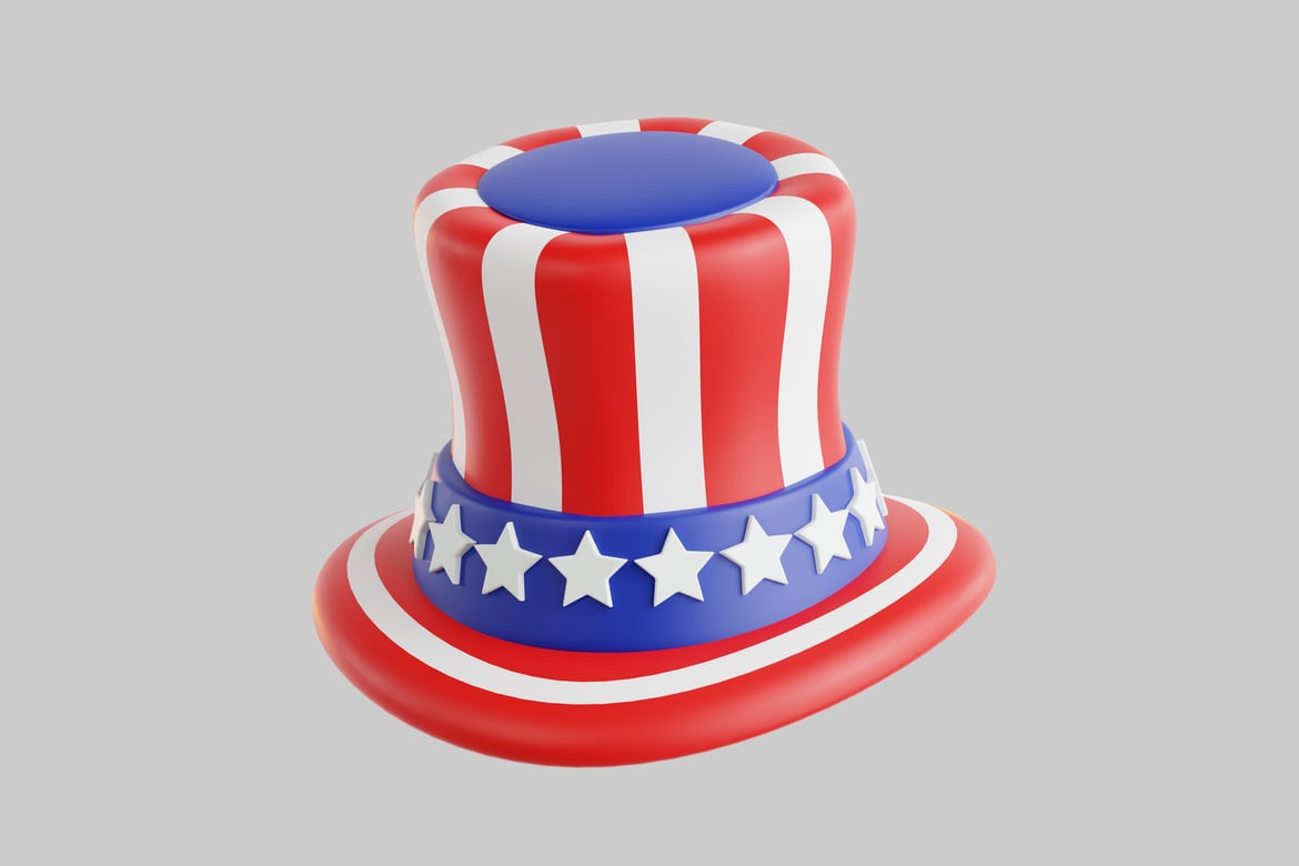 Download Hat with red and white stripes 3D Model