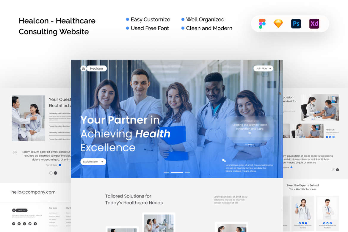 Download Healcon - Healthcare Consulting Website Figma Design