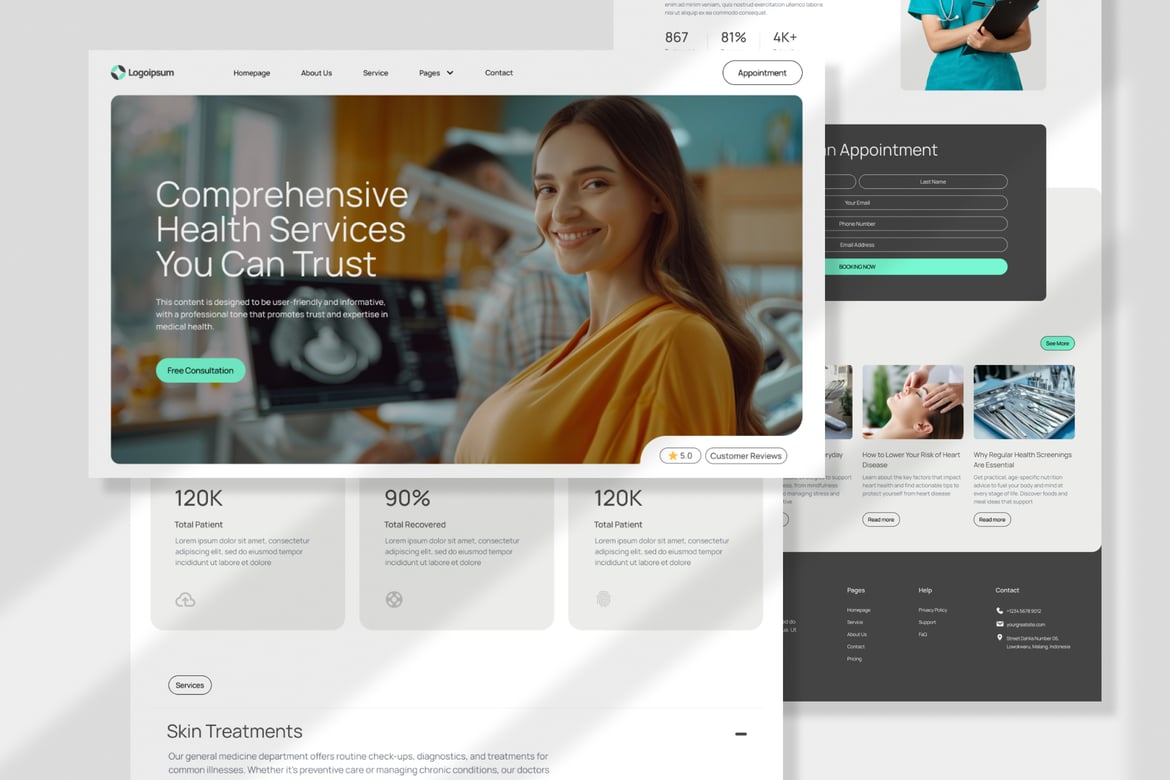 Download Healthcare Homepage Website Design Figma Design