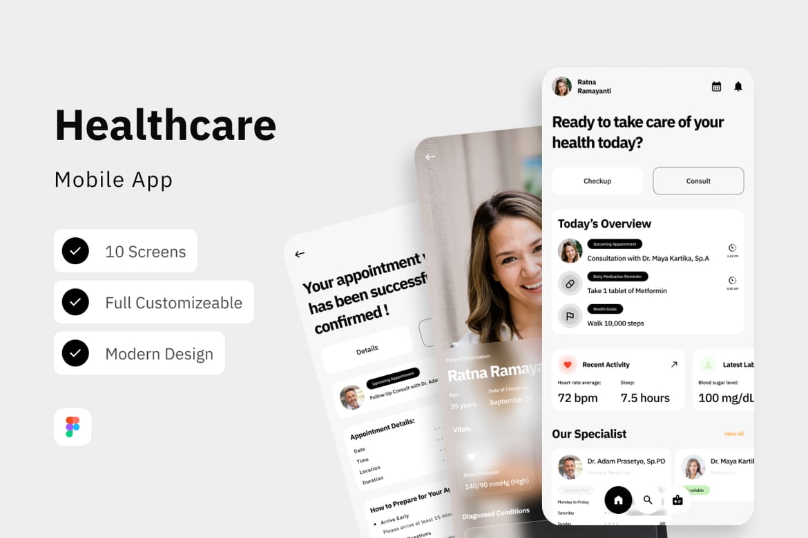 Download Helth - Healthcare Mobile App Figma Design