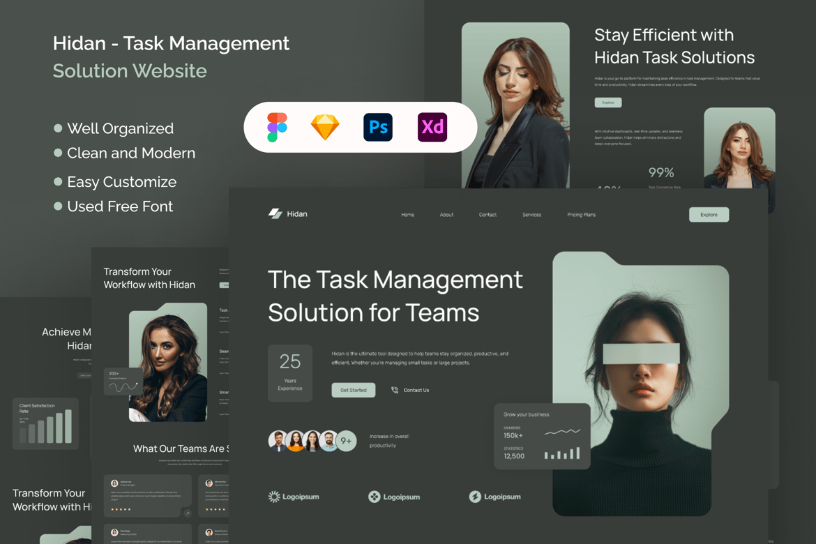 Download Hidan - Task Management Solution Website Figma Design