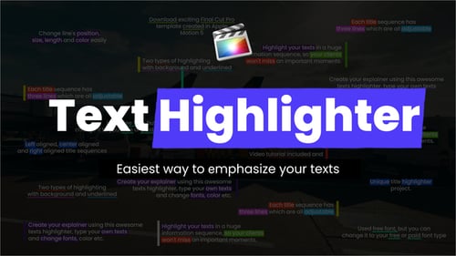 Download Highlight Texts - Explainer Apple Motion Template