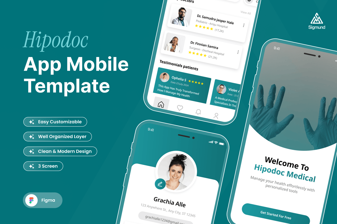 Download Hipodoc - Medical App Mobile UI Kits Figma Design