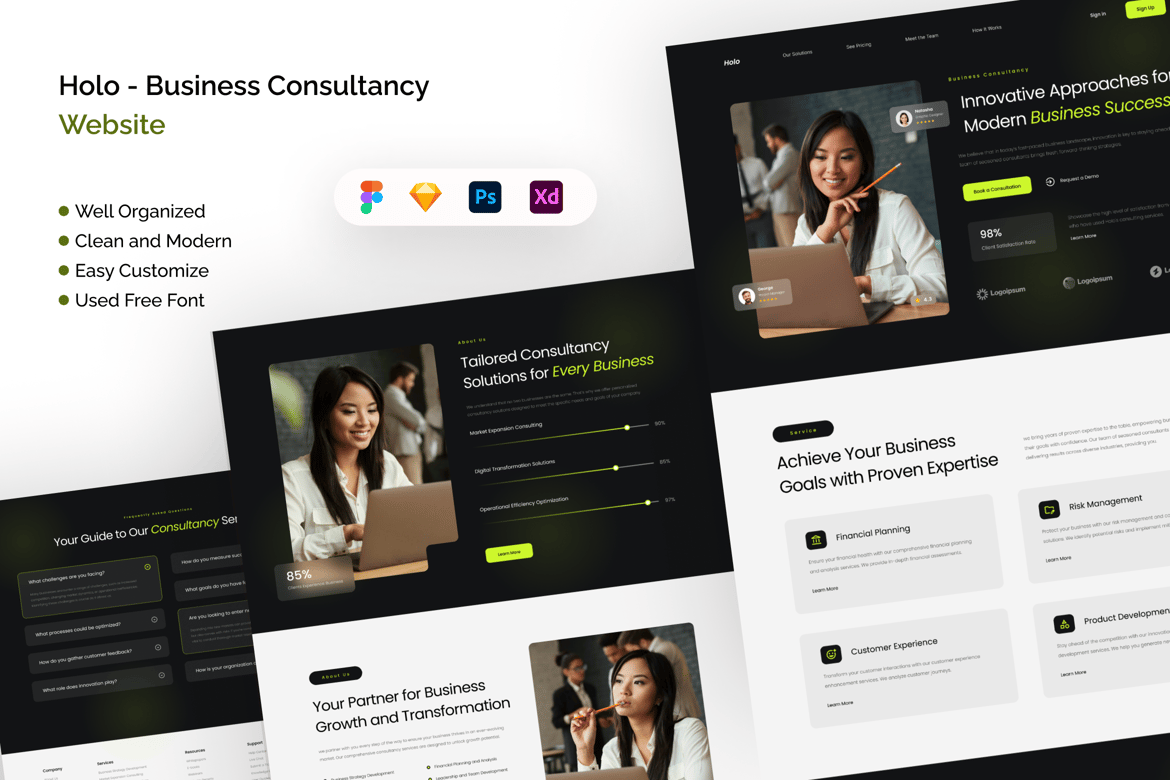 Download Holo - Business Consultancy Website Figma Design