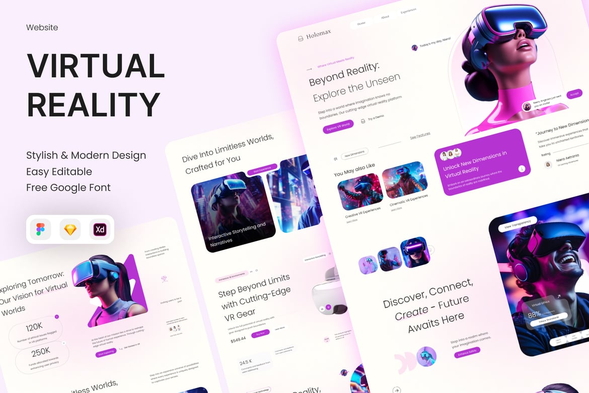 Download Holomax - Virtual Reality website Figma Design