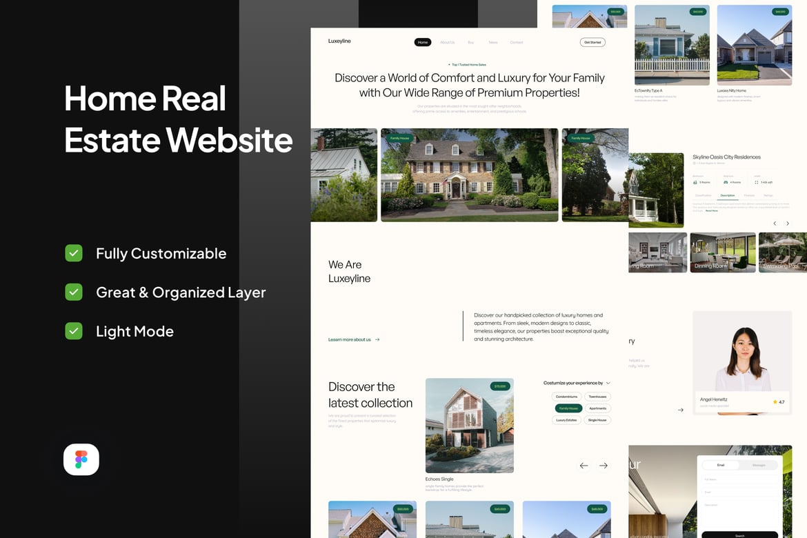 Download Home Real Estate Website - Luxeyline Figma Design