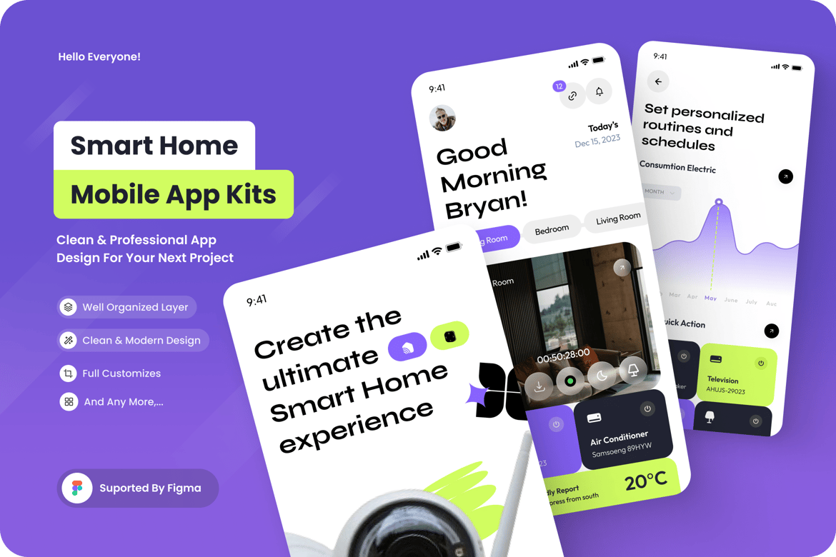 Download HomeSync - Smart Home Apps Figma Design