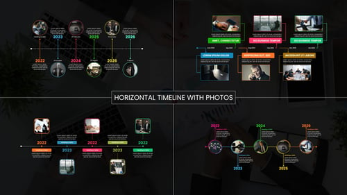 Download Horizontal Timeline With Photos After Effect Template