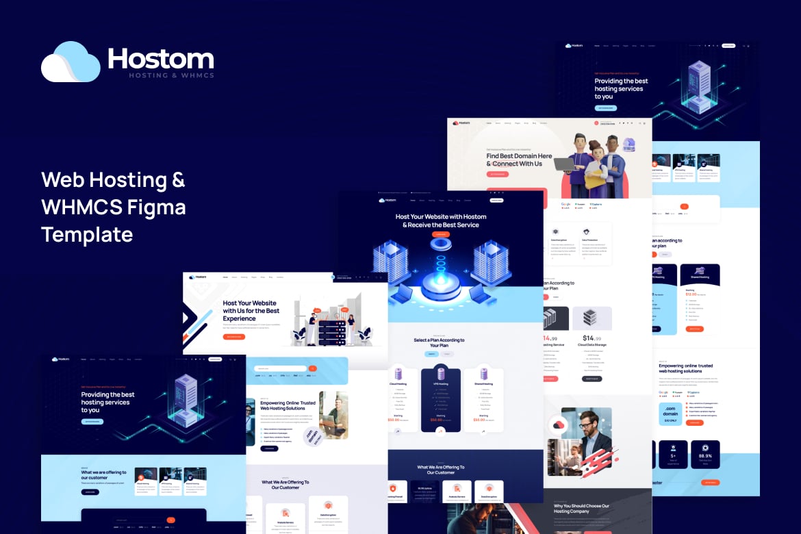 Download Hostom - Hosting & WHMCS Figma Template Figma Design