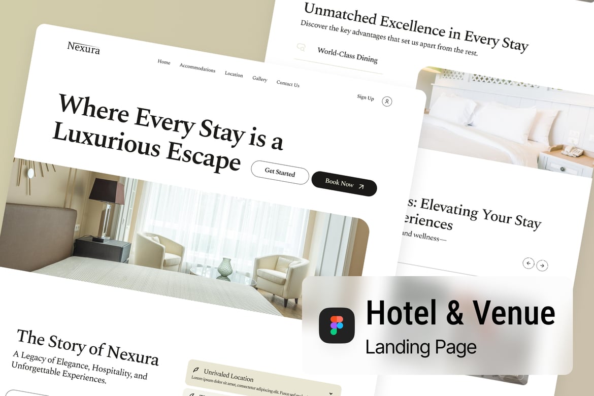 Download Hotel & Venue Landing Page Figma Design