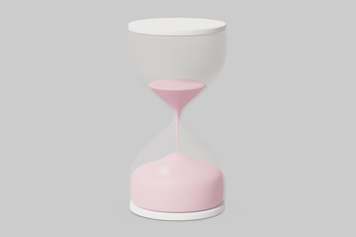 Download Hourglass with pink liquid flowing down. 3D Model