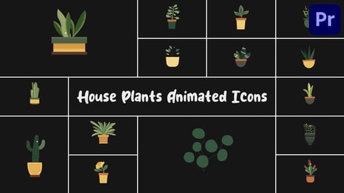 Download House Plants Animated Icons for Premiere Pro Premiere Pro Template