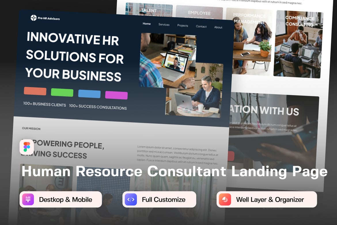 Download Human Resource Consultant Landing Page Figma Design