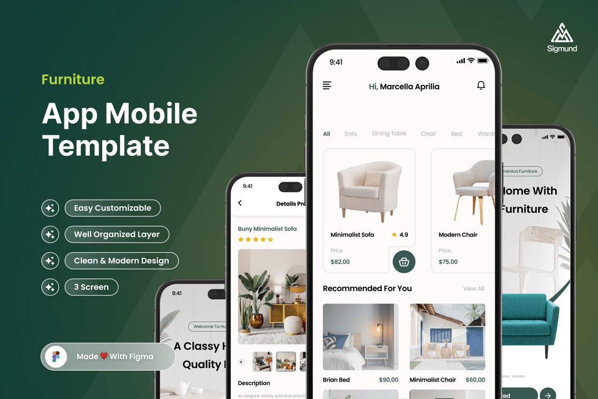 Download Humenica - Furniture App Mobile UI Kits Figma Design