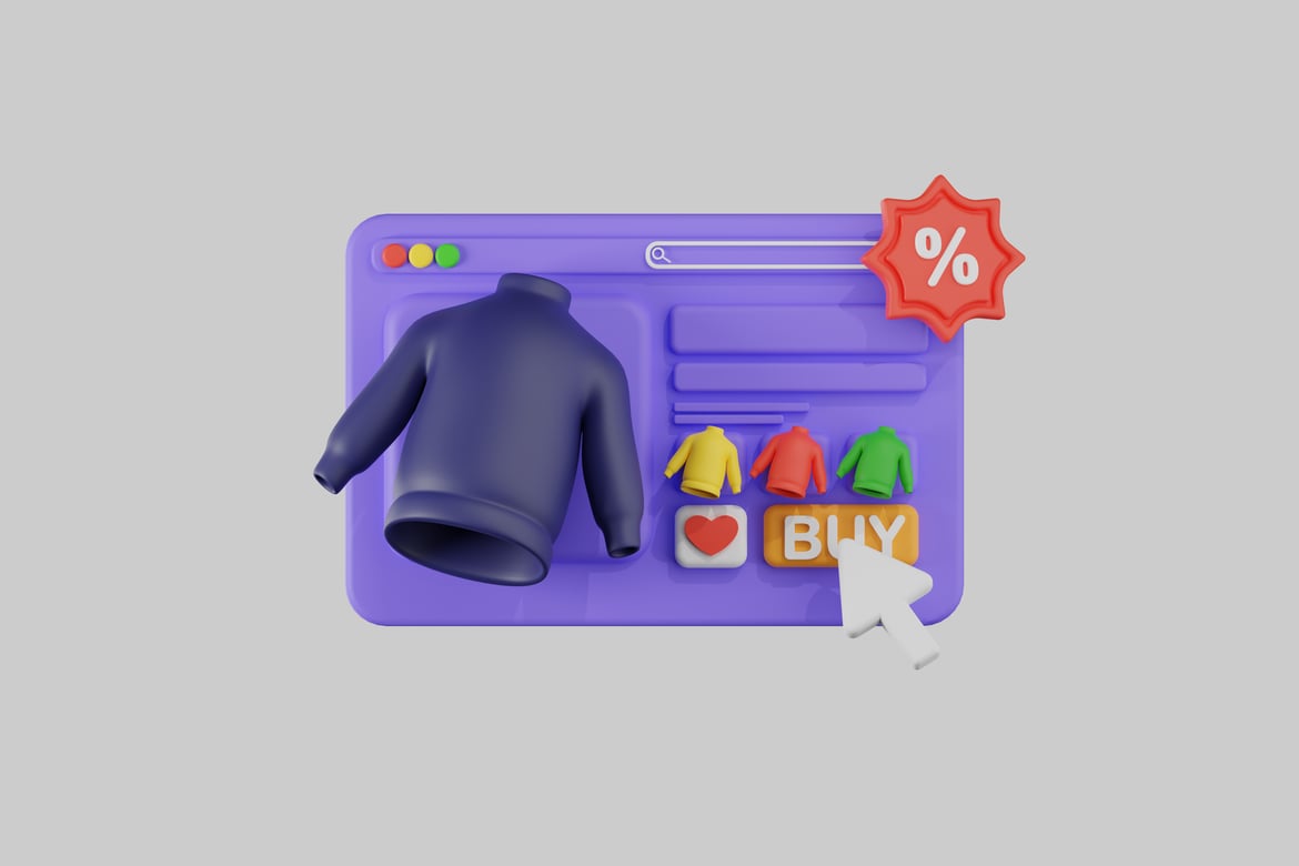 Download Illustration of a product page for a long-sleeved shirt 3D Model