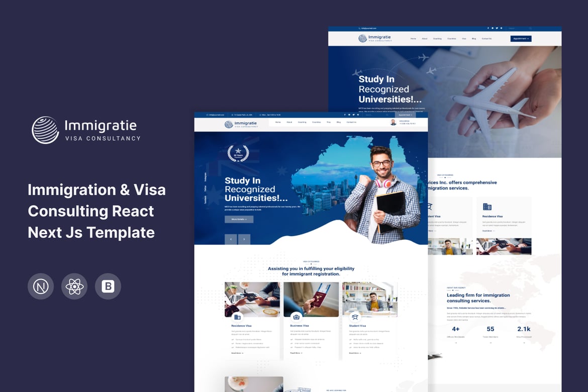 Download Immigratie - immigration and Visa Next Js Template