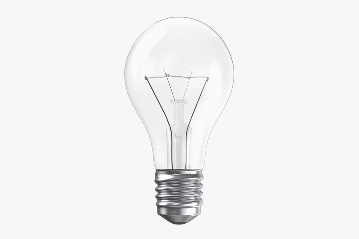 Download Incandescent Bulb with Visible Filament 3D Model