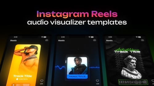 Download Instagram audio visualizer template pack. 5 vertical audio visualizers for Instagram Reels / Stories After Effect Template