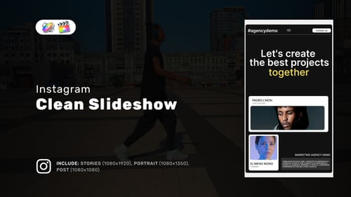 Download Instagram Clean Slideshow for Apple Motion and FCPX Apple Motion Template
