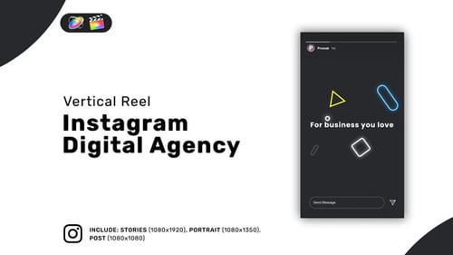 Download Instagram Digital Agency Vertical Reel for FCPX Apple Motion Template