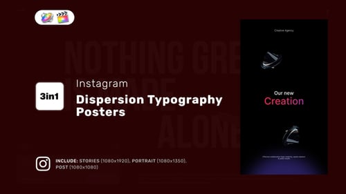 Download Instagram Dispersion Typography Posters for Apple Motion and FCPX Apple Motion Template