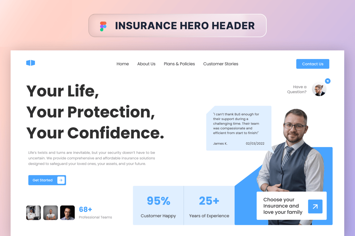 Download Insurance Hero Section Figma Design