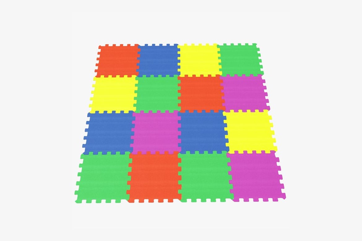 Download Interlocking Multicolored Foam Tiles in A Grid Arrangement 3D Model