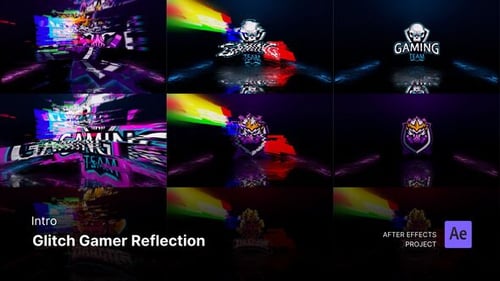 Download Intro/Opening - Glitch Gamer Reflection Logo Reveal After Effects Project Files After Effect Template