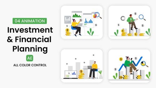 Download Investment and Financial Planning Illustration Scene After Effect Template