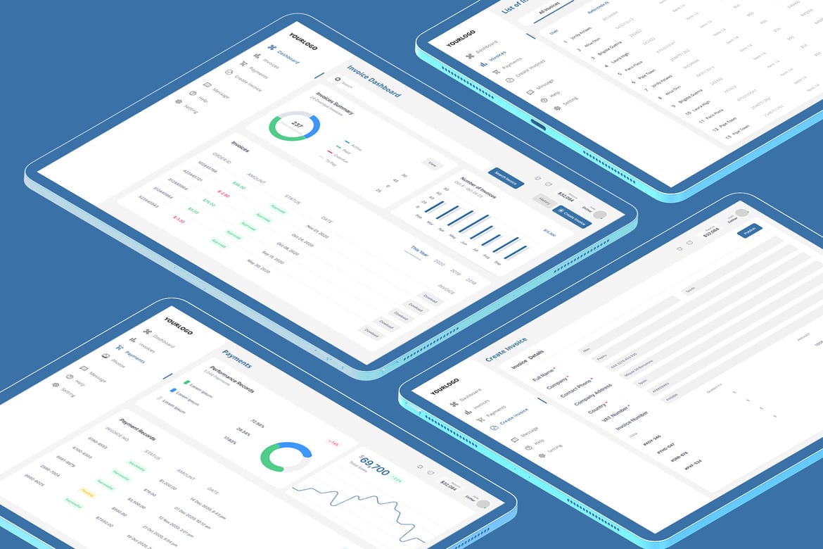 Download Invoice Dashboard, Payment Billing Web Application Figma Design