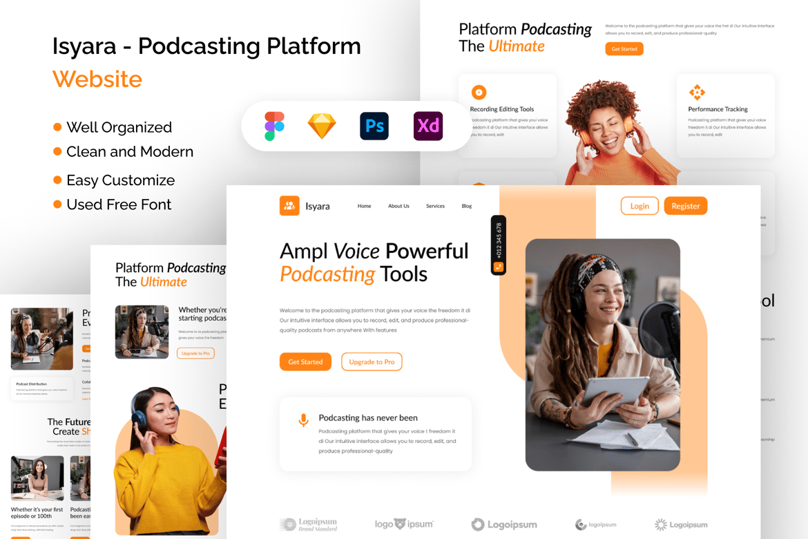 Download Isyara - Podcasting Platform Website Figma Design