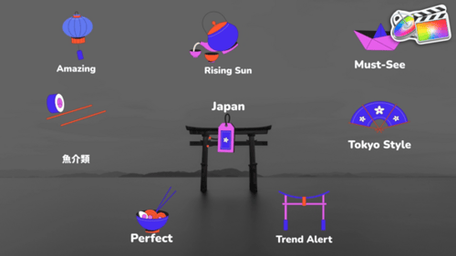 Download Japan Style Icons And Titles for FCPX Apple Motion Template