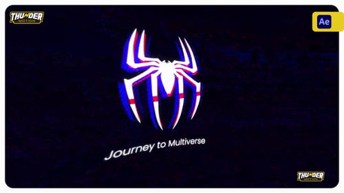 Download Journey to Multiverse - Glitch Logo Reveal After Effects Template