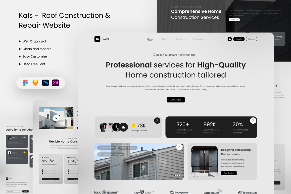 Download Kals -  Roof Construction & Repair Website Figma Design